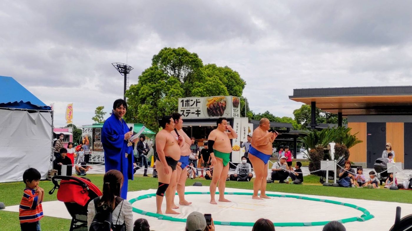 屋外イベントの土俵での実演